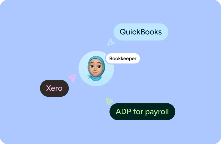 Illustration of the tools a bookkeeper uses