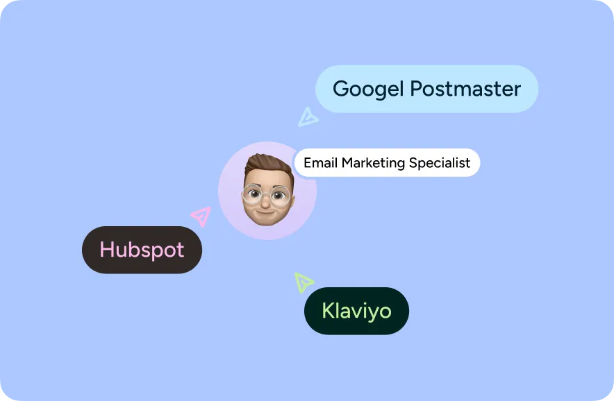 Illustration of the tools an email marketer uses