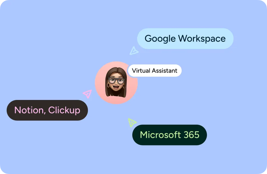 Illustration of the tools a virtual assistant uses